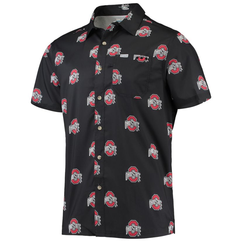 NCAA Ohio State Buckeyes Super Slack Tide Omni-Shade Button-Up Shirt