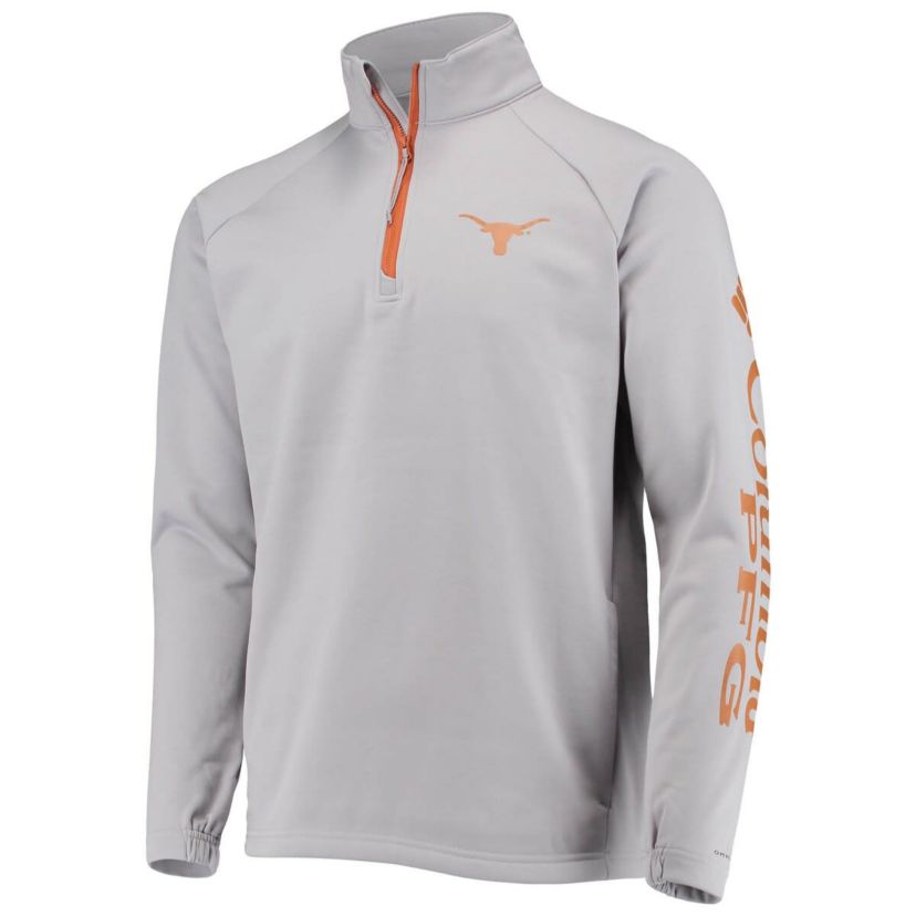 NCAA Texas Longhorns Terminal Tackle Fleece Raglan Omni-Shade Quarter-Zip Jacket