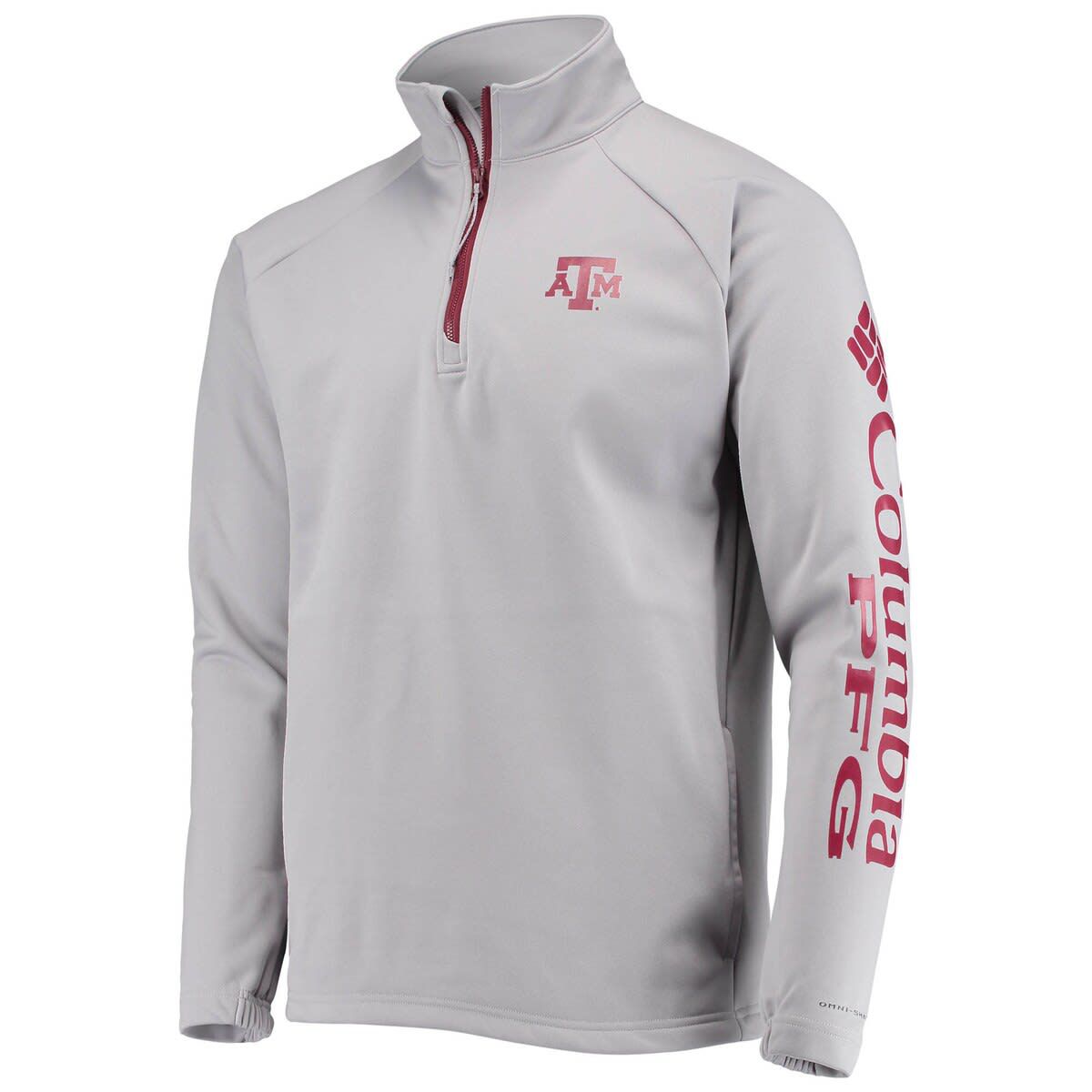 NCAA Texas A&M Aggies Terminal Tackle Fleece Raglan Omni-Shade Quarter-Zip Jacket