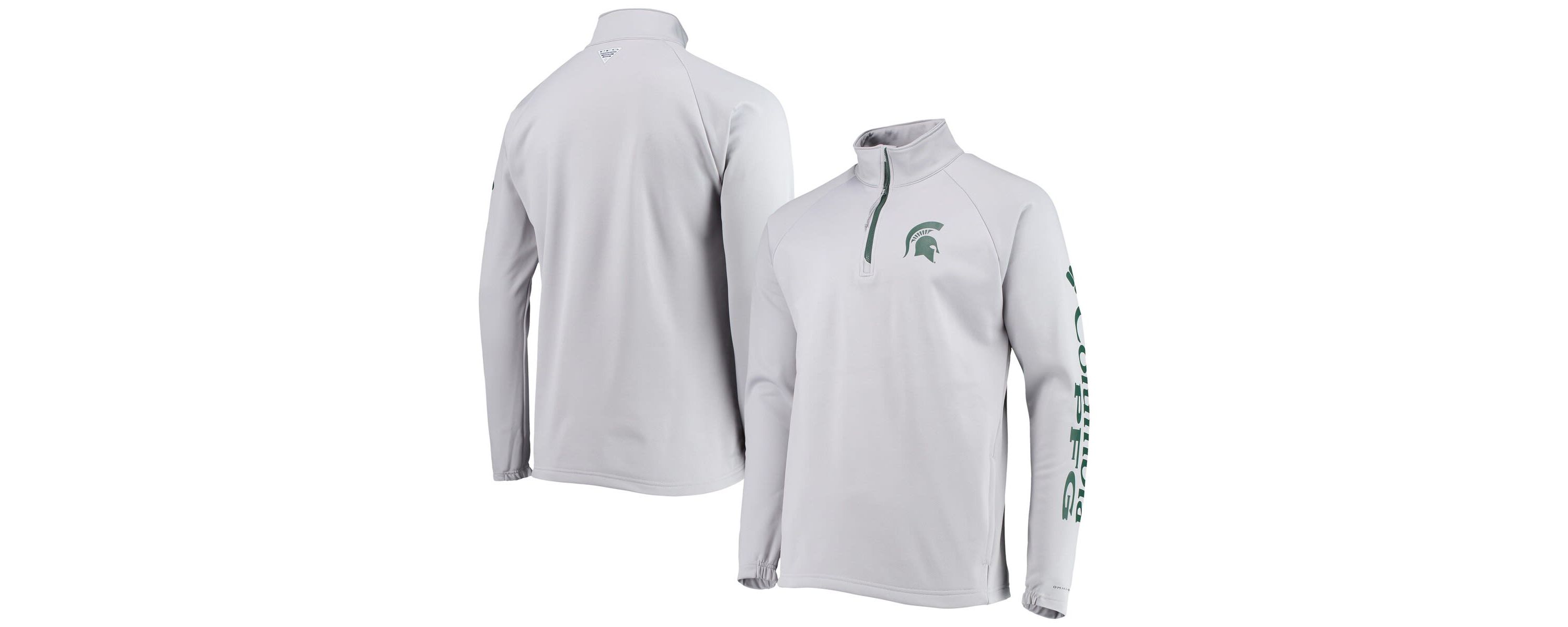 NCAA Michigan State Spartans Terminal Tackle Fleece Raglan Omni-Shade Quarter-Zip Jacket