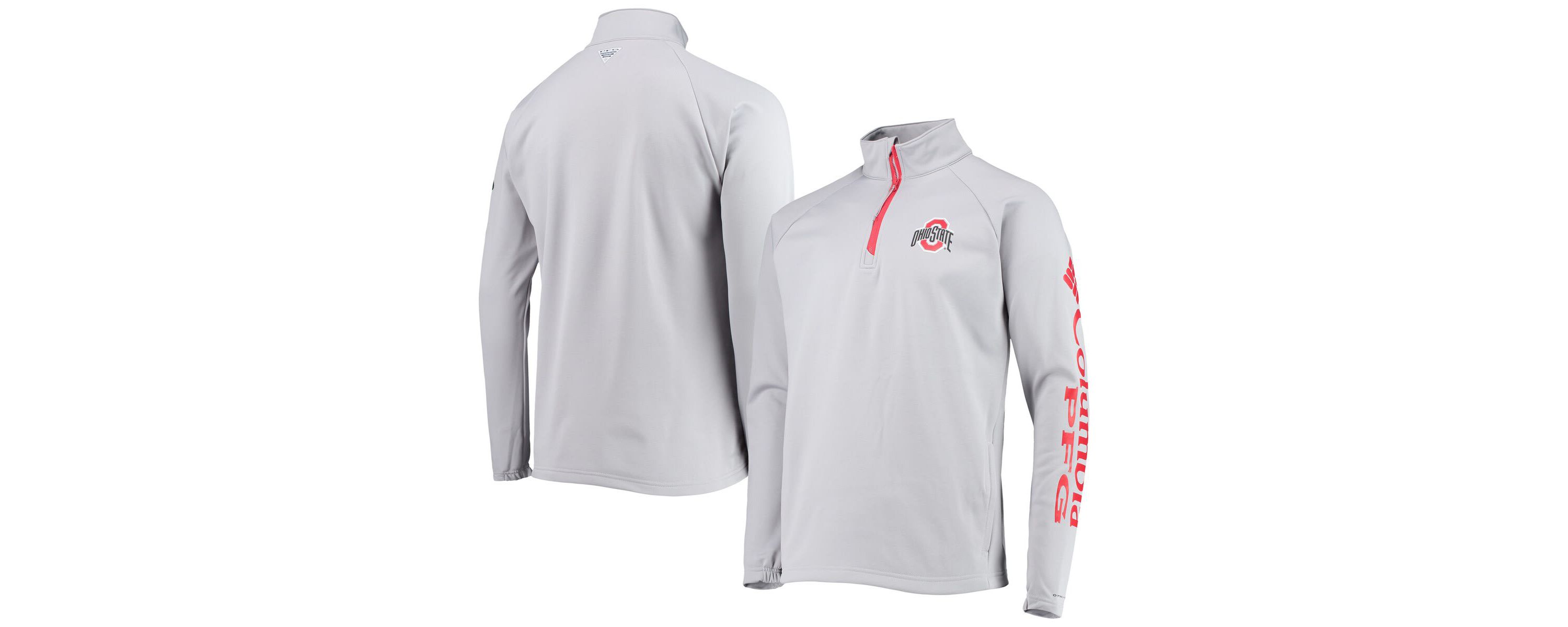 NCAA Ohio State Buckeyes Terminal Tackle Fleece Raglan Omni-Shade Quarter-Zip Jacket