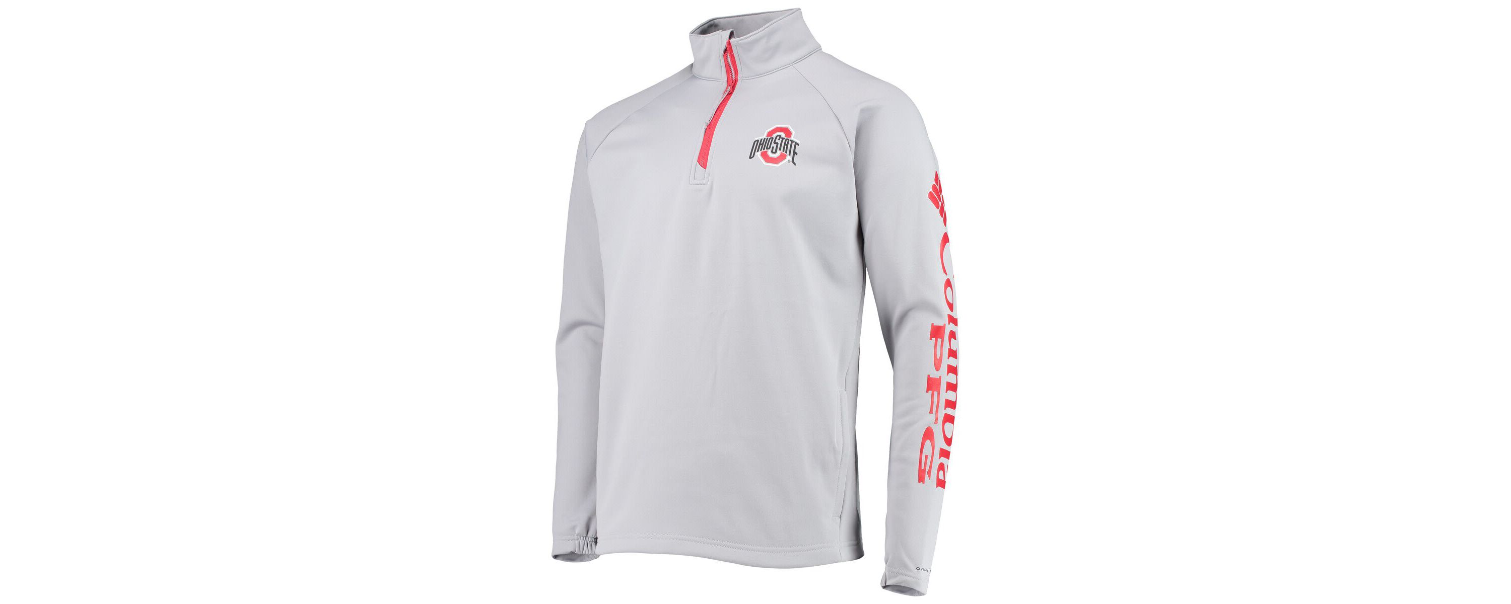 NCAA Ohio State Buckeyes Terminal Tackle Fleece Raglan Omni-Shade Quarter-Zip Jacket