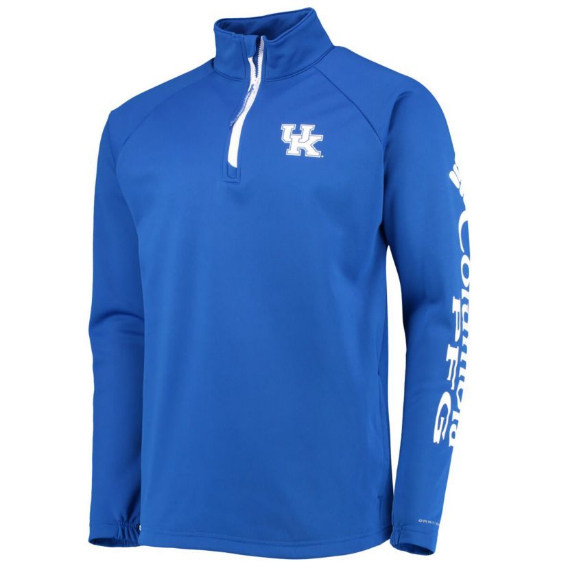 NCAA Kentucky Wildcats Terminal Tackle Fleece Raglan Omni-Shade Quarter-Zip Jacket