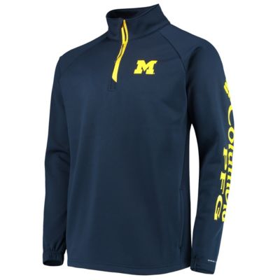 NCAA Michigan Wolverines Terminal Tackle Fleece Raglan Omni-Shade Quarter-Zip Jacket