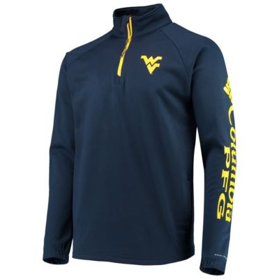 NCAA West Virginia Mountaineers Terminal Tackle Fleece Raglan Omni-Shade Quarter-Zip Jacket