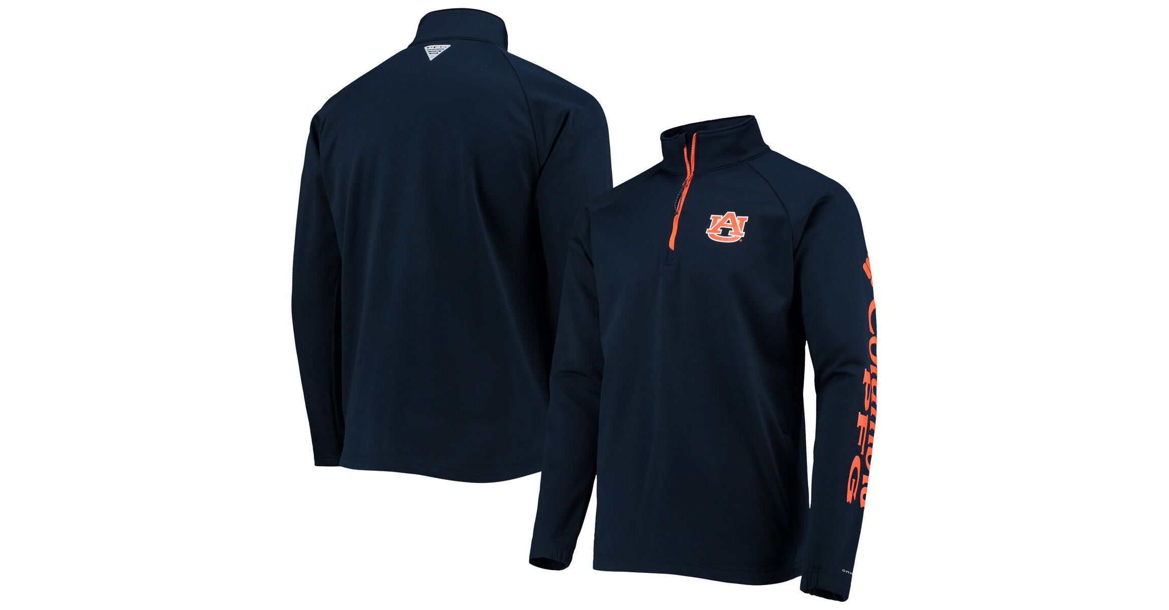 NCAA Auburn Tigers Terminal Tackle Fleece Raglan Omni-Shade Quarter-Zip Jacket