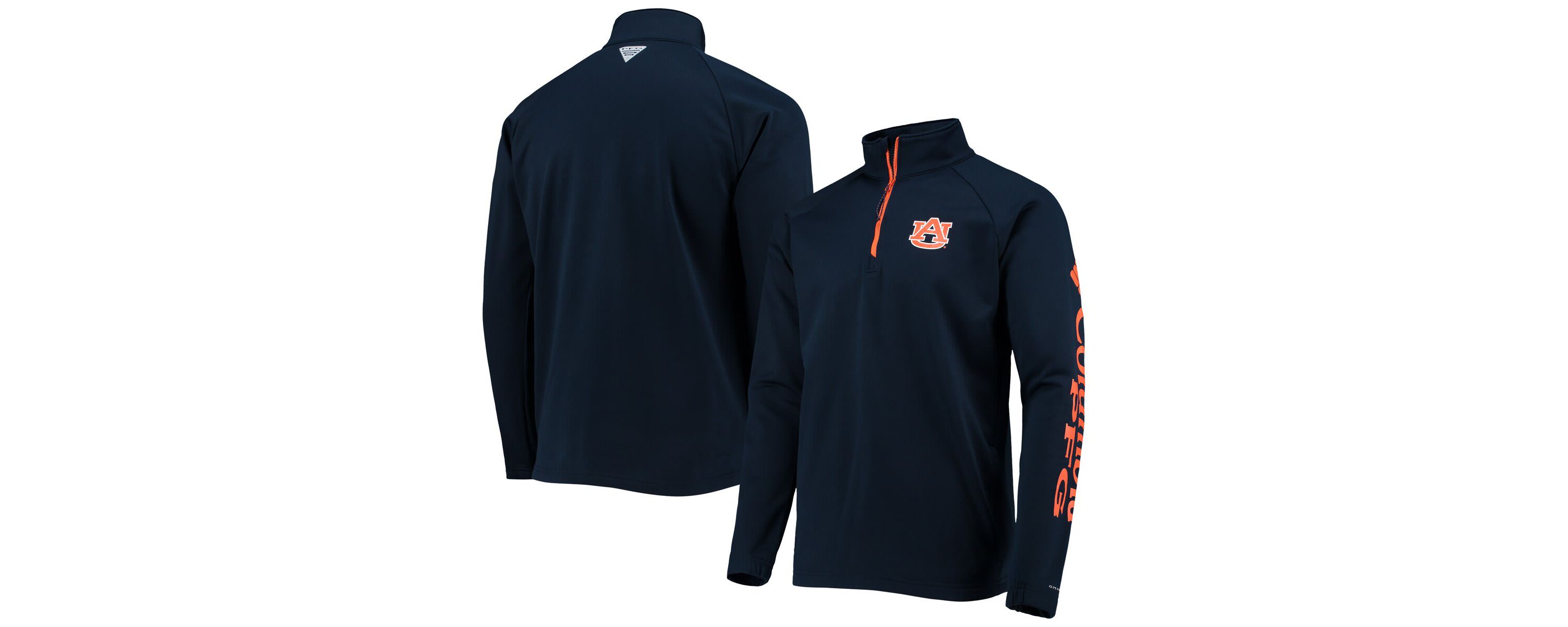 NCAA Auburn Tigers Terminal Tackle Fleece Raglan Omni-Shade Quarter-Zip Jacket