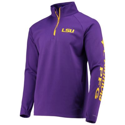 NCAA LSU Tigers Terminal Tackle Fleece Raglan Omni-Shade Quarter-Zip Jacket