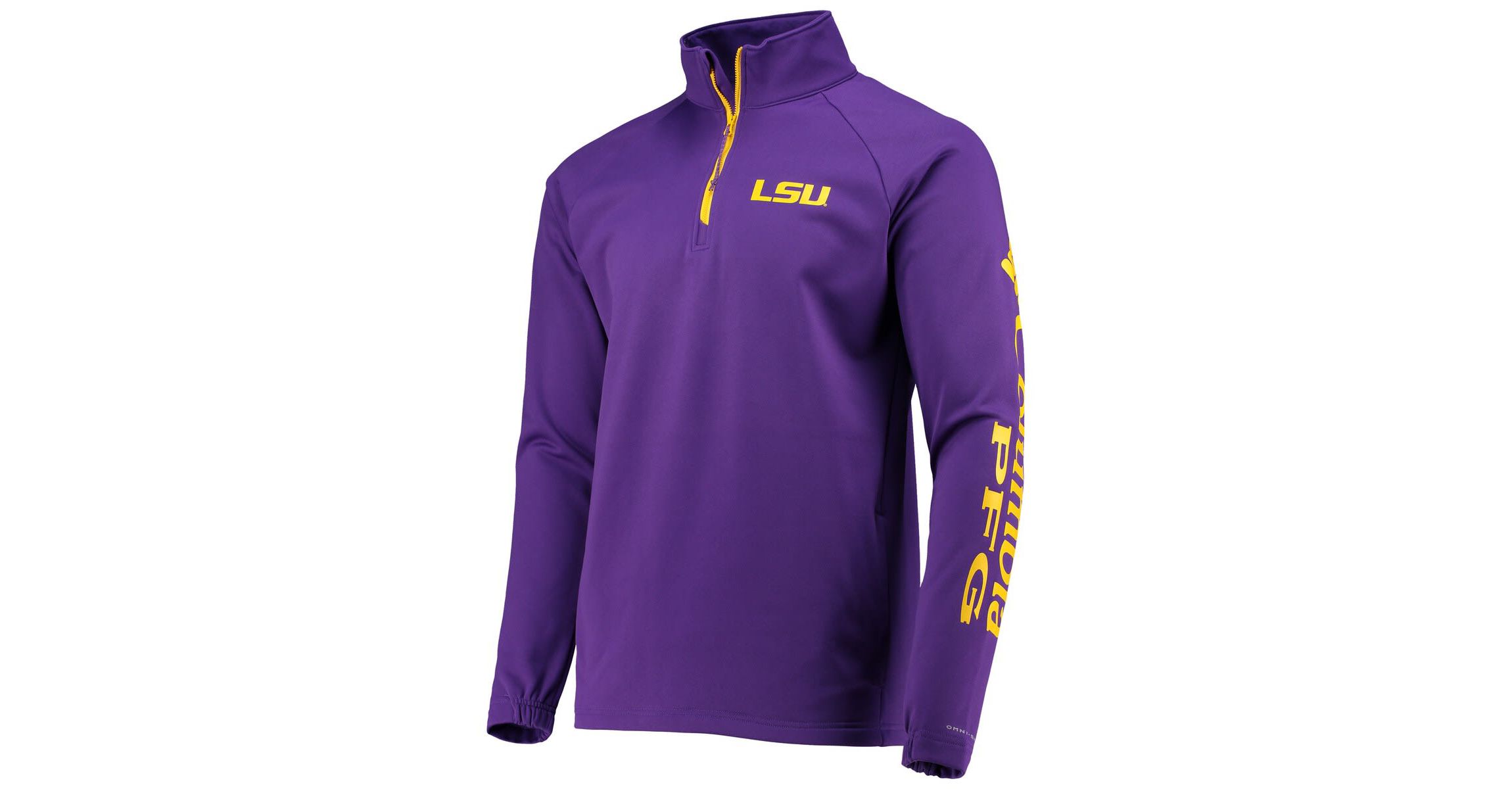 NCAA LSU Tigers Terminal Tackle Fleece Raglan Omni-Shade Quarter-Zip Jacket