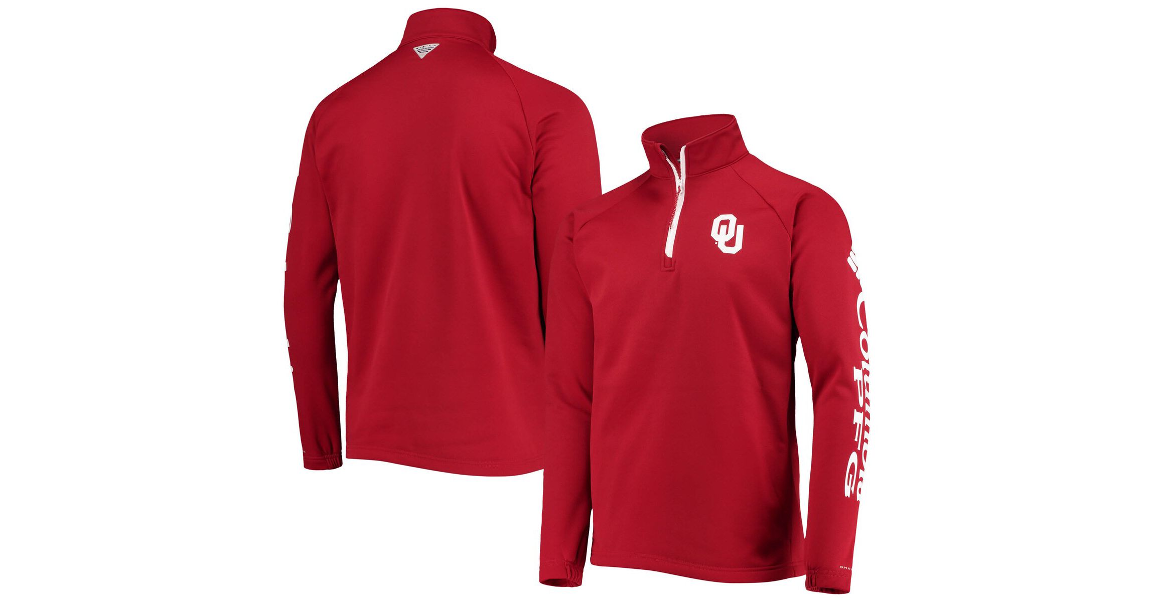 NCAA Oklahoma Sooners Terminal Tackle Fleece Raglan Omni-Shade Quarter-Zip Jacket