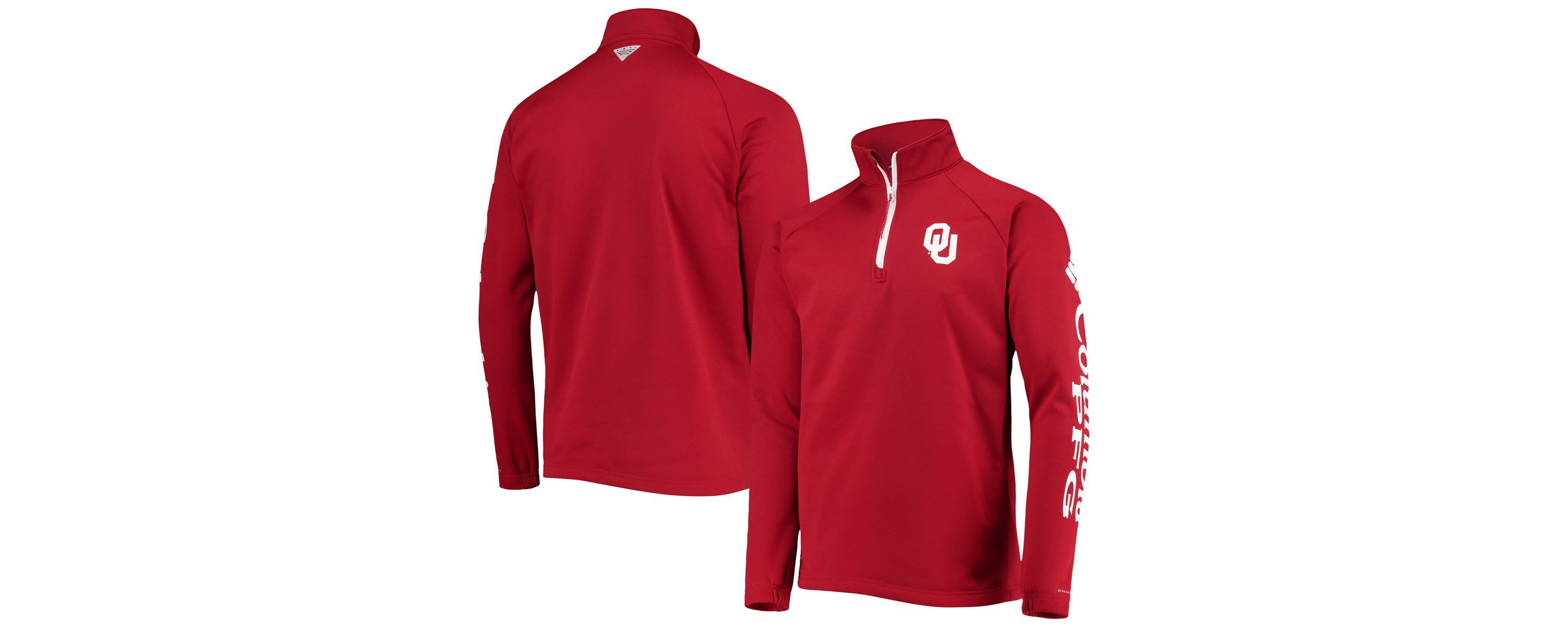 NCAA Oklahoma Sooners Terminal Tackle Fleece Raglan Omni-Shade Quarter-Zip Jacket