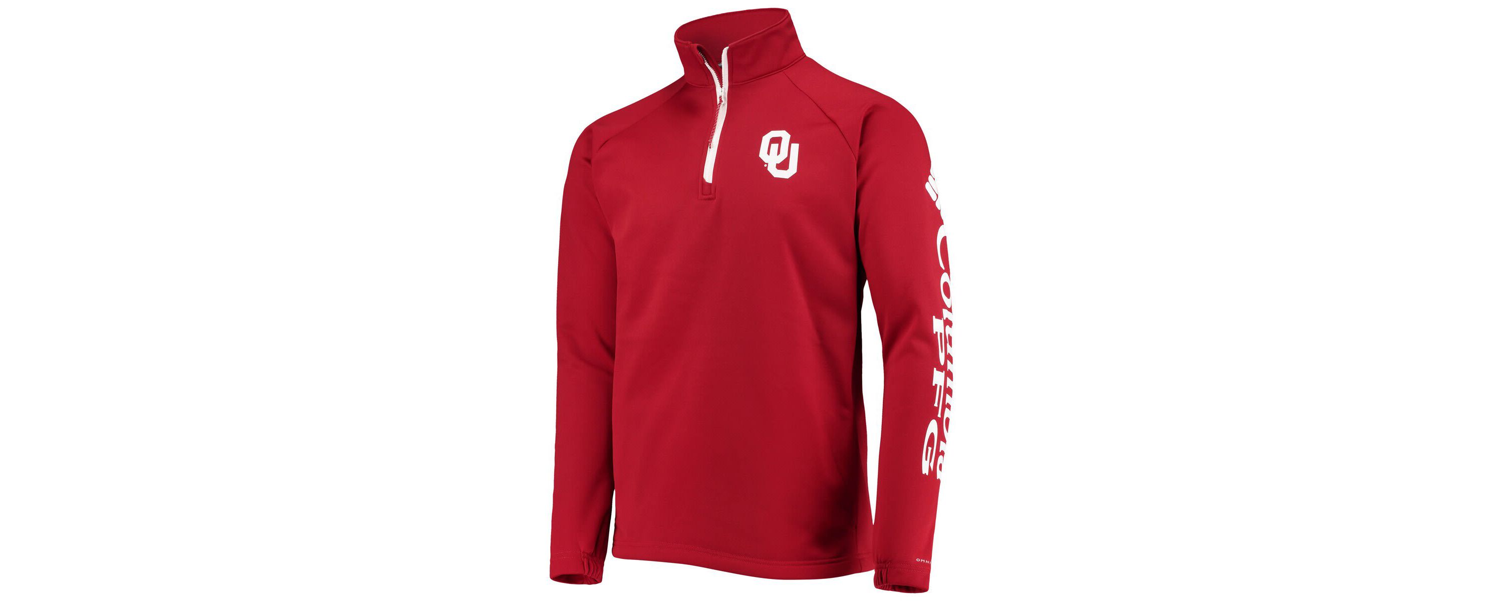 NCAA Oklahoma Sooners Terminal Tackle Fleece Raglan Omni-Shade Quarter-Zip Jacket