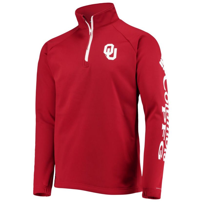 NCAA Oklahoma Sooners Terminal Tackle Fleece Raglan Omni-Shade Quarter-Zip Jacket