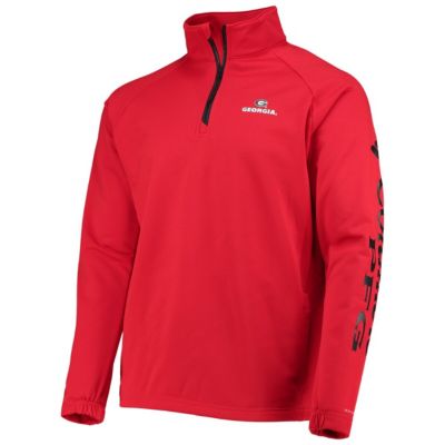 NCAA Georgia Bulldogs Terminal Tackle Fleece Raglan Omni-Shade Quarter-Zip Jacket