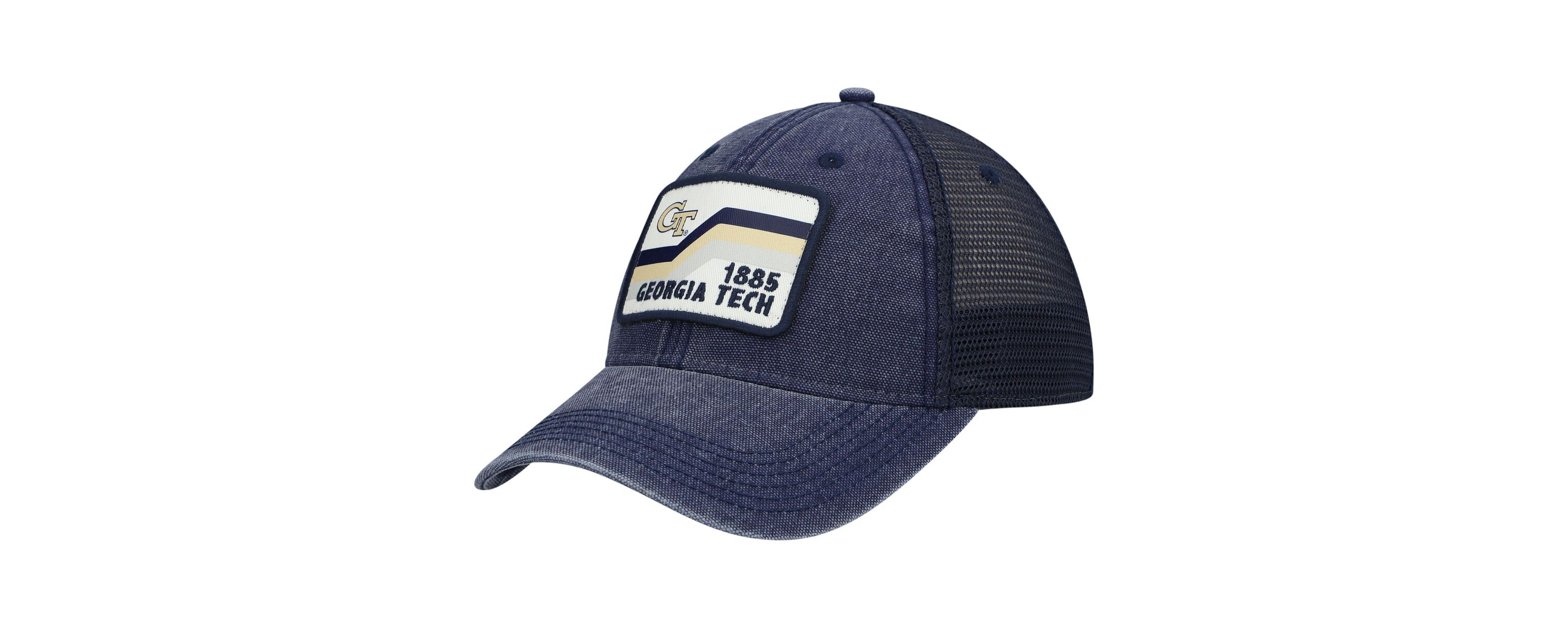 Georgia Tech Yellow Jackets NCAA Georgia Tech Jackets Sun & Bars Dashboard Trucker Snapback Hat