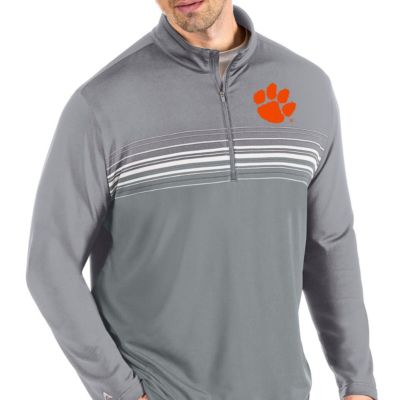 NCAA Steel/Gray Clemson Tigers Pace Quarter-Zip Pullover Jacket