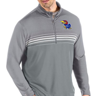 NCAA Steel/Gray Kansas Jayhawks Pace Quarter-Zip Pullover Jacket