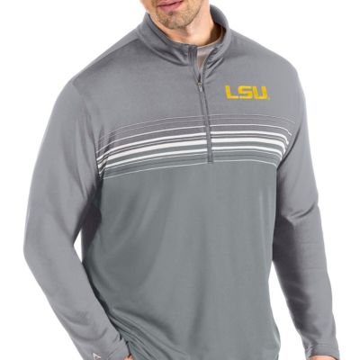 NCAA Steel/Gray LSU Tigers Pace Quarter-Zip Pullover Jacket