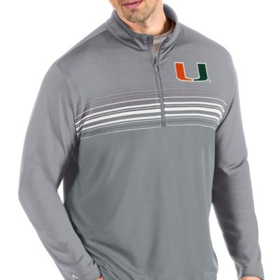 Miami (FL) Hurricanes NCAA Steel/Gray Pace Quarter-Zip Pullover Jacket