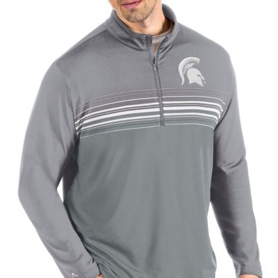NCAA Steel/Gray Michigan State Spartans Pace Quarter-Zip Pullover Jacket
