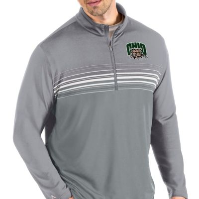 NCAA Steel/Gray Ohio Bobcats Pace Quarter-Zip Pullover Jacket