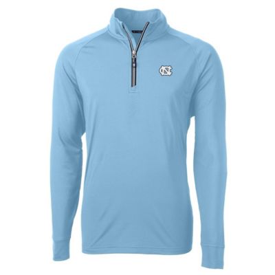 Cutter & Buck Men's NCAA Carolina North Carolina Tar Heels Adapt Eco Knit Quarter-Zip Pullover Jacket, Light Blue, 3XL