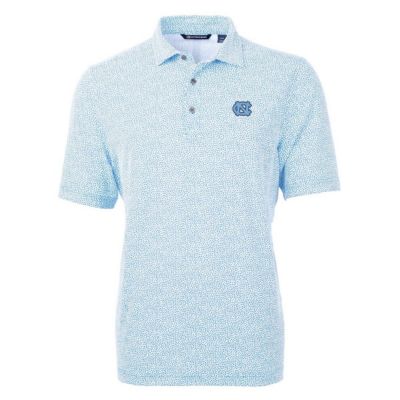 Cutter & Buck Men's NCAA Light North Carolina Tar Heels Virtue Eco Pique Botanical Print Polo