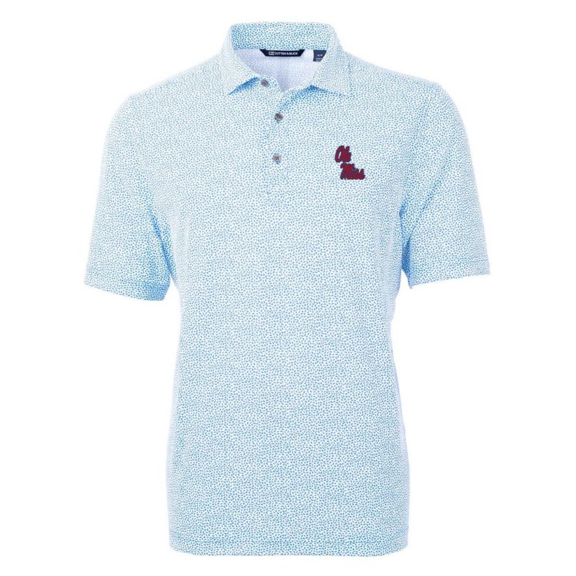 NCAA Light Ole Miss Rebels Virtue Eco Pique Botanical Print Polo