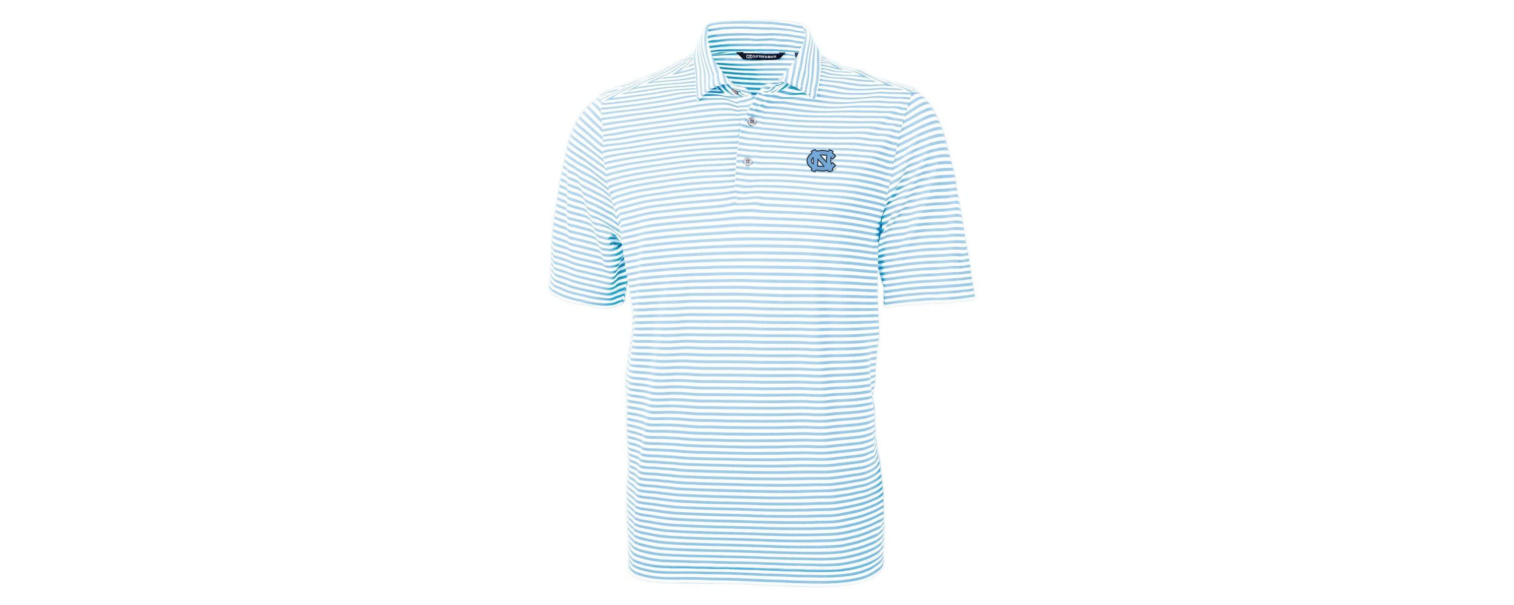 NCAA Carolina North Carolina Tar Heels Virtue Eco Pique Stripe Recycled Polo