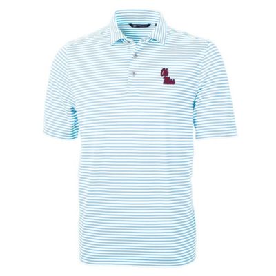 NCAA Powder Ole Miss Rebels Virtue Eco Pique Stripe Recycled Polo