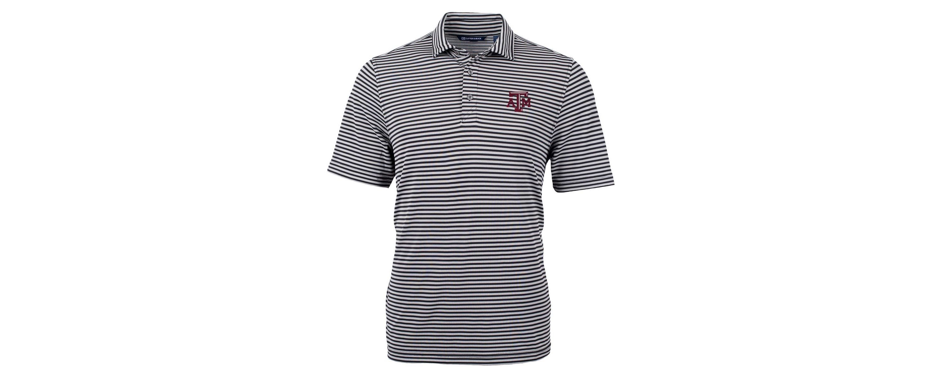 NCAA Texas A&M Aggies Virtue Eco Pique Stripe Recycled Polo