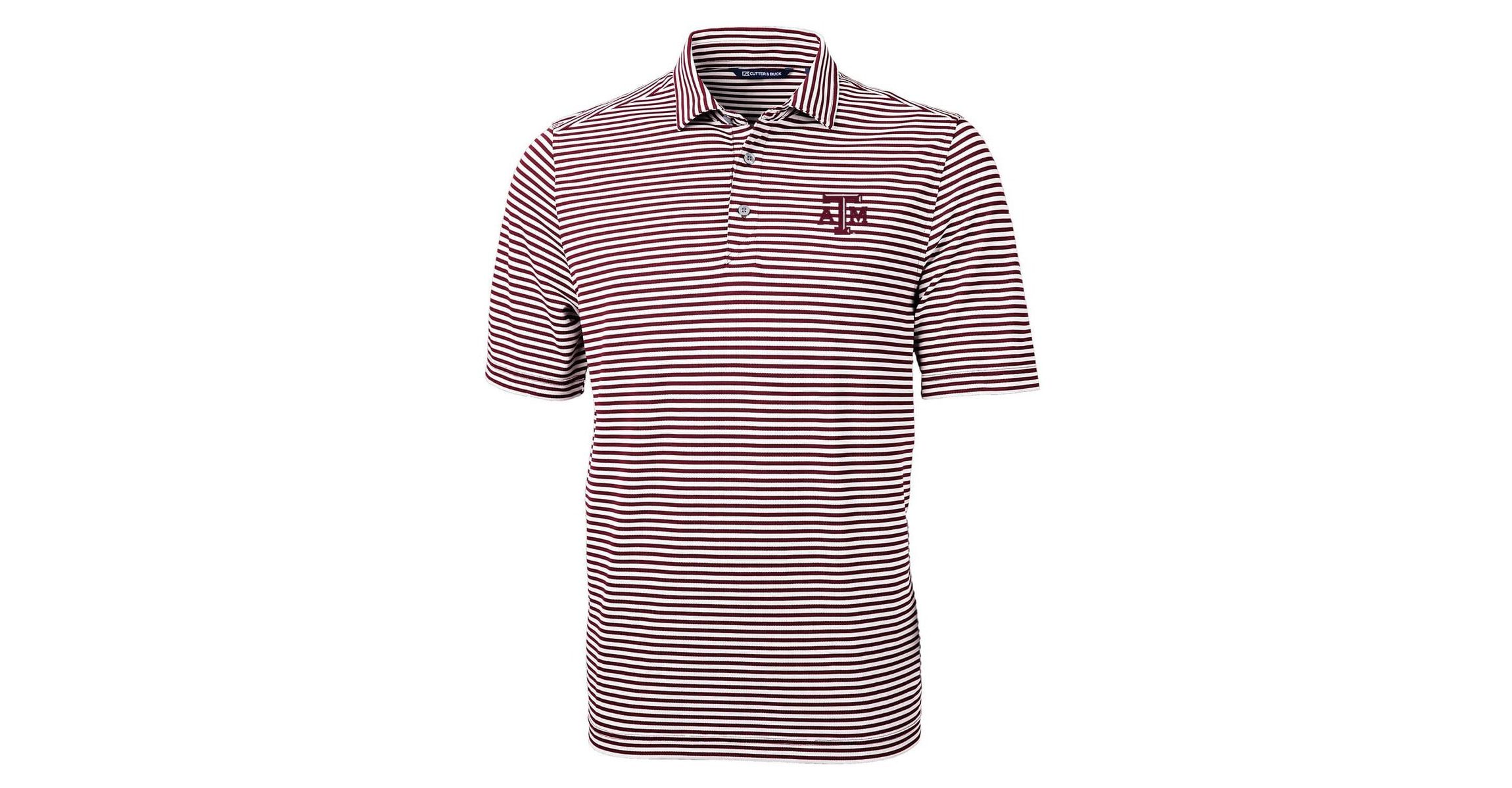 NCAA Texas A&M Aggies Virtue Eco Pique Stripe Recycled Polo