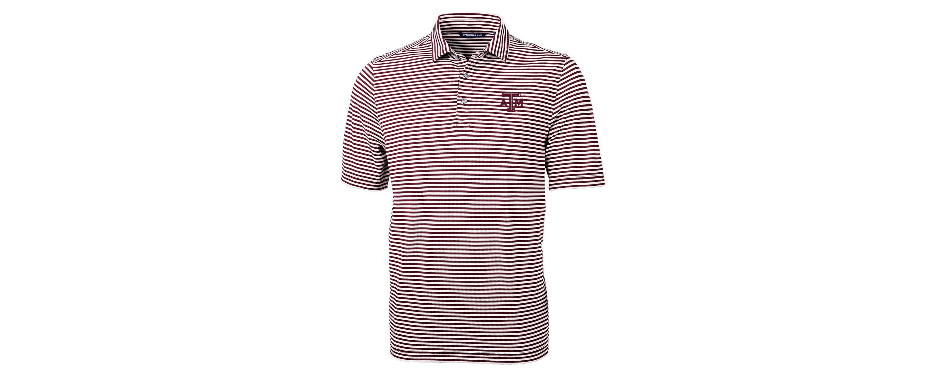 NCAA Texas A&M Aggies Virtue Eco Pique Stripe Recycled Polo