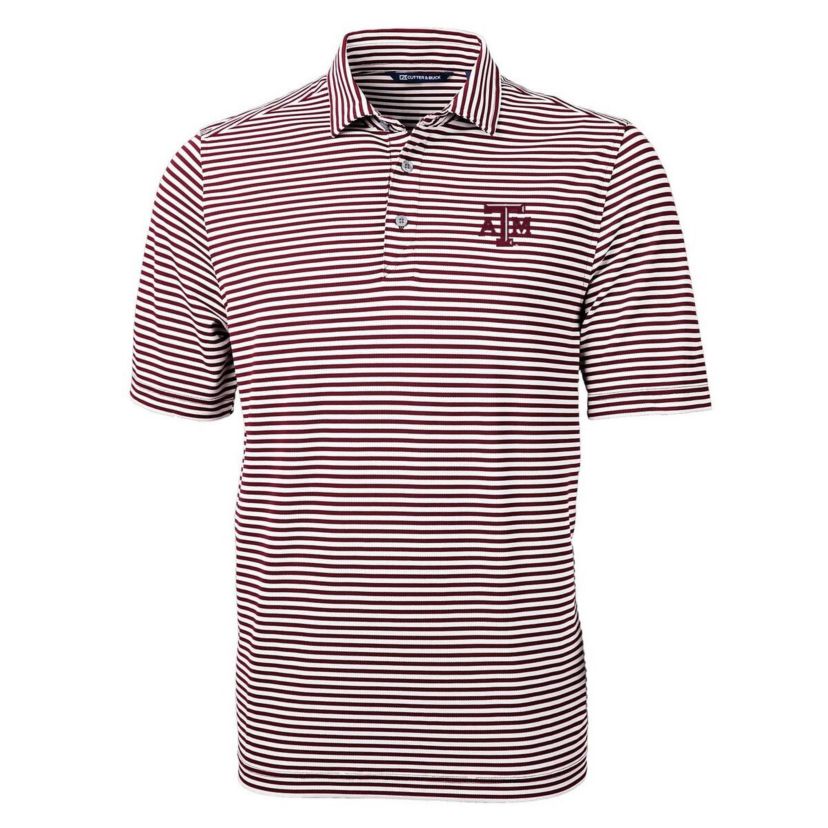 NCAA Texas A&M Aggies Virtue Eco Pique Stripe Recycled Polo