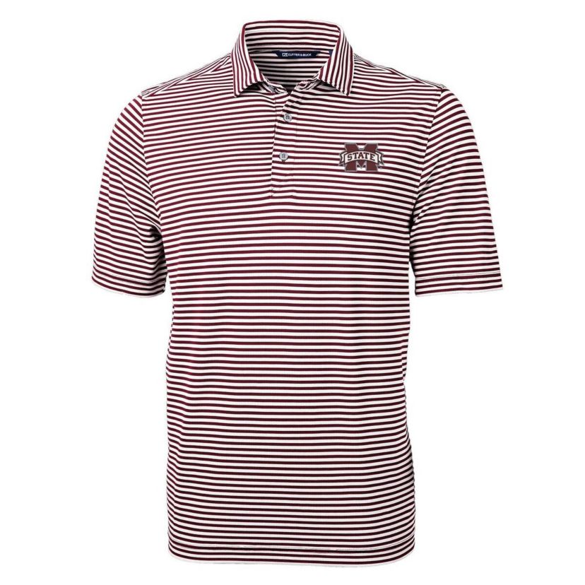 NCAA Mississippi State Bulldogs Virtue Eco Pique Stripe Recycled Polo