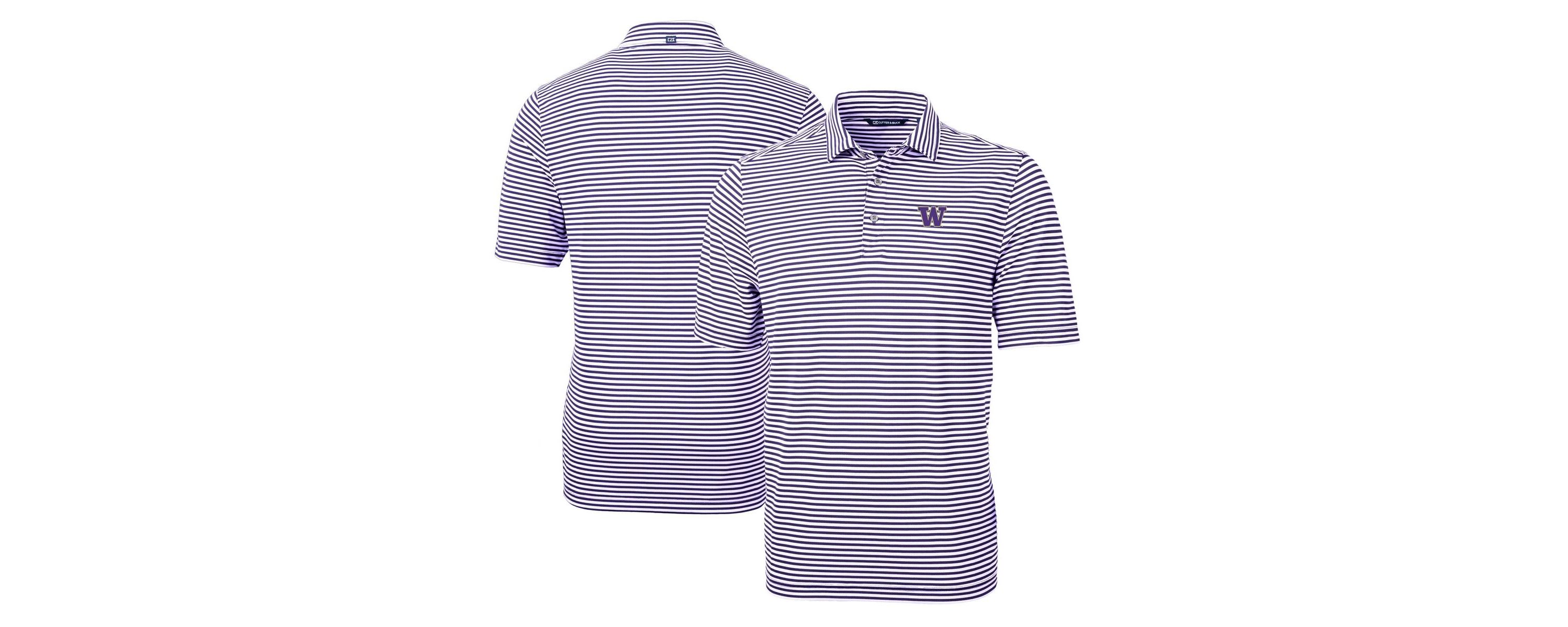 NCAA Washington Huskies Virtue Eco Pique Stripe Recycled Polo