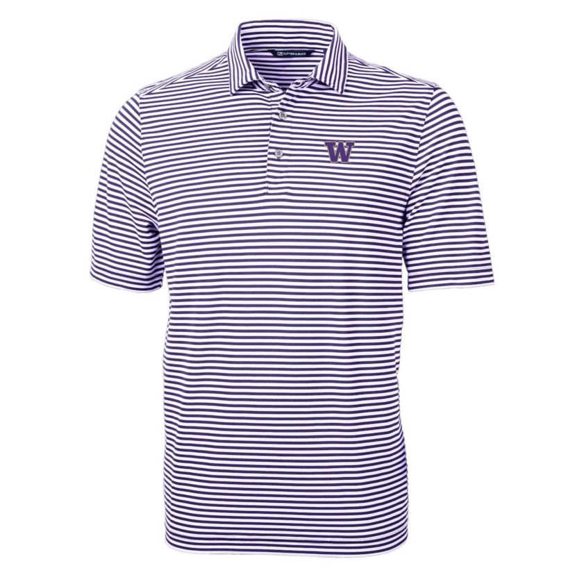 NCAA Washington Huskies Virtue Eco Pique Stripe Recycled Polo