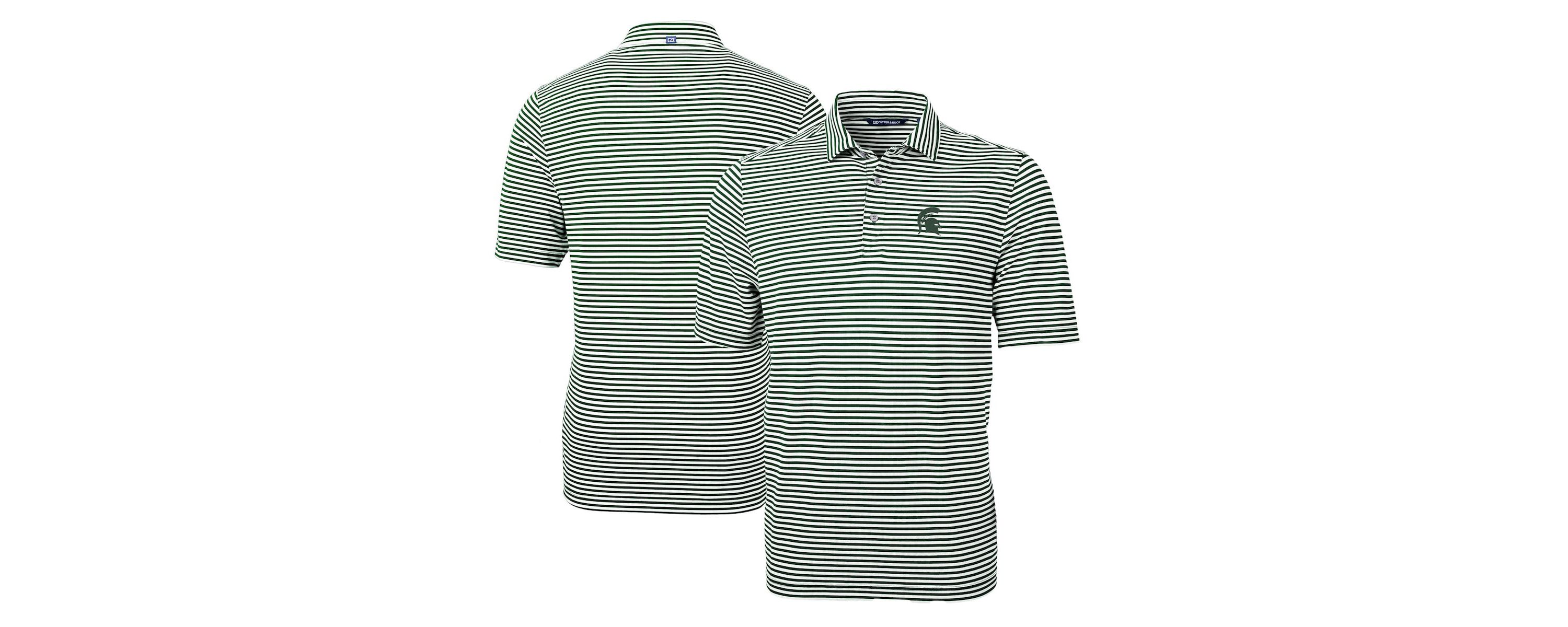 NCAA Michigan State Spartans Virtue Eco Pique Stripe Recycled Polo