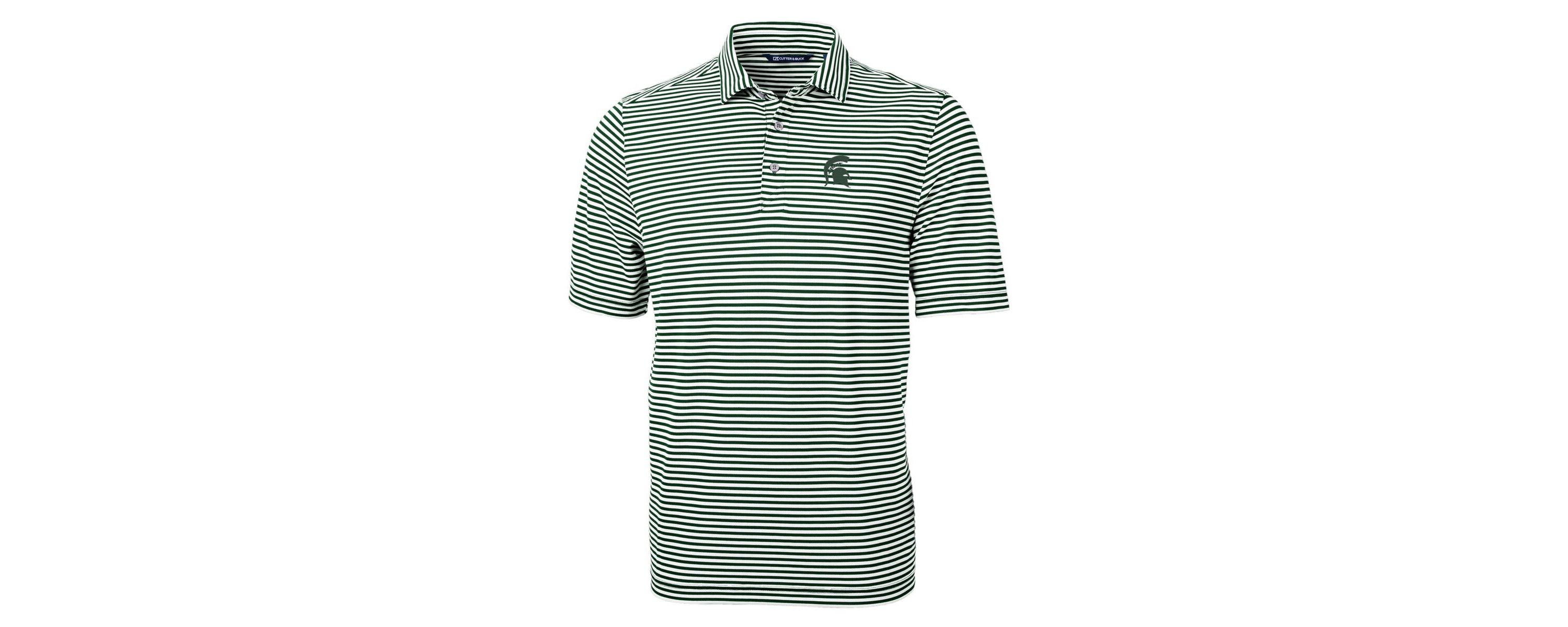 NCAA Michigan State Spartans Virtue Eco Pique Stripe Recycled Polo