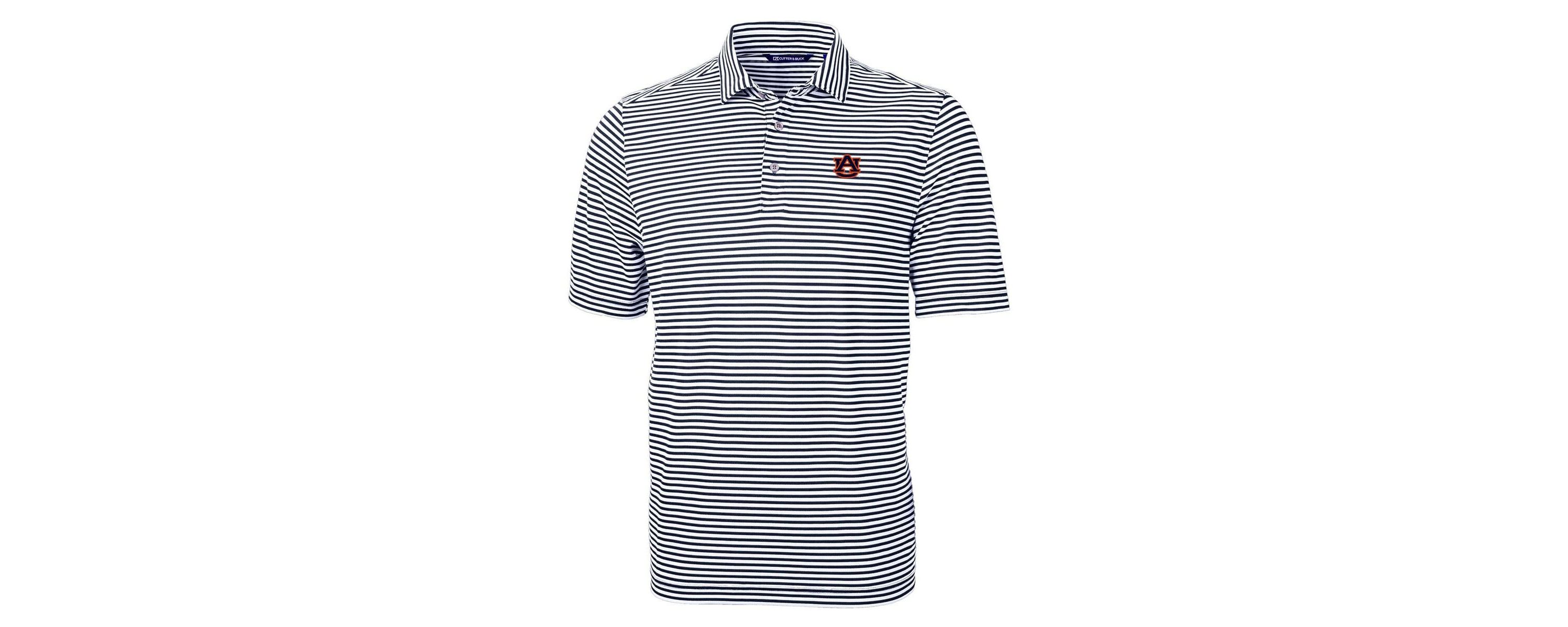 NCAA Auburn Tigers Virtue Eco Pique Stripe Recycled Polo