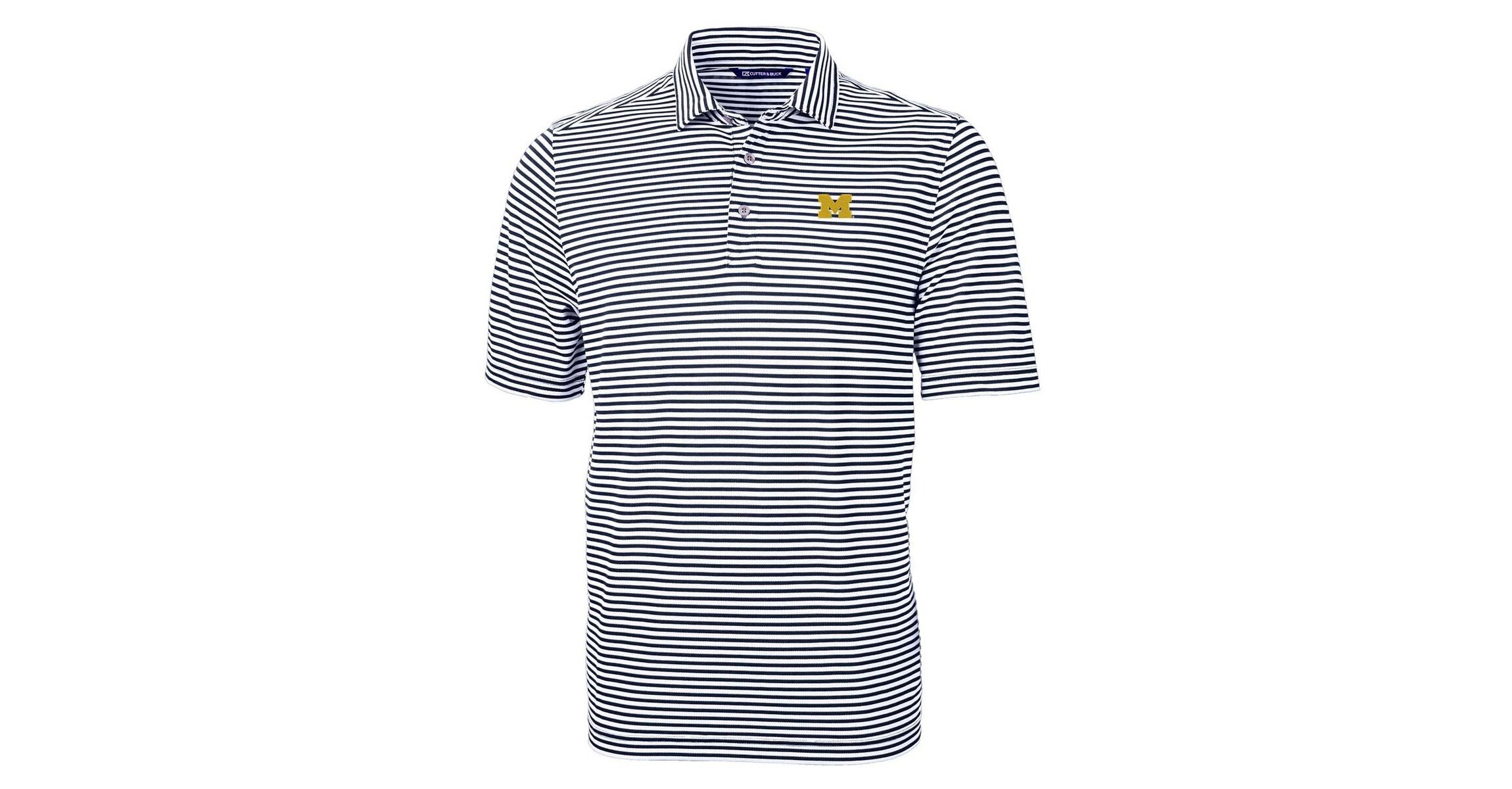 NCAA Michigan Wolverines Virtue Eco Pique Stripe Recycled Polo