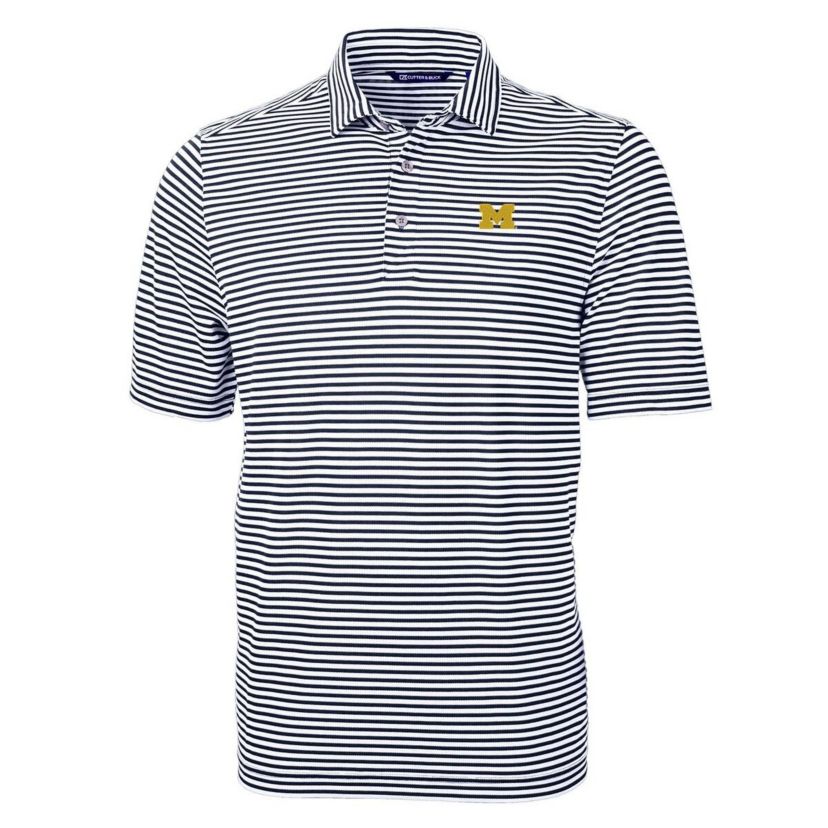 NCAA Michigan Wolverines Virtue Eco Pique Stripe Recycled Polo