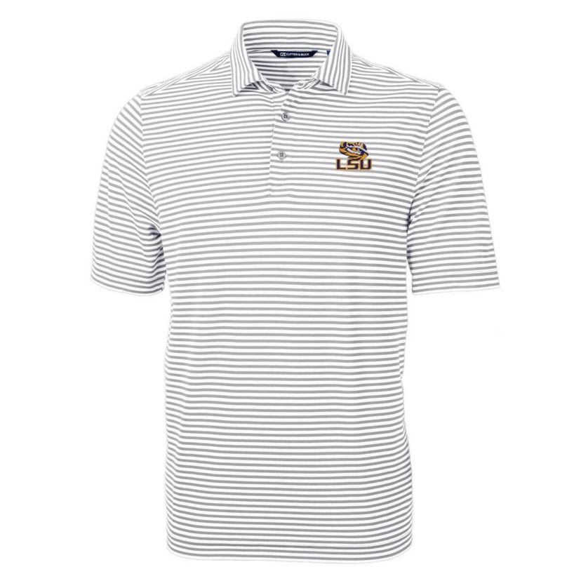 NCAA LSU Tigers Virtue Eco Pique Stripe Recycled Polo