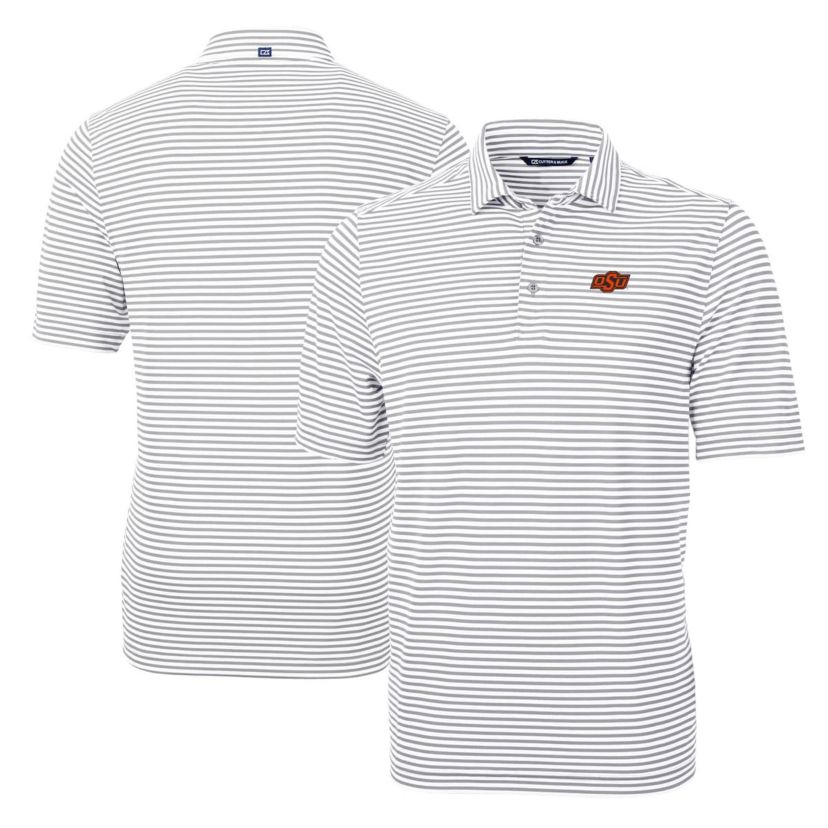 NCAA Oklahoma State Cowboys Virtue Eco Pique Stripe Recycled Polo