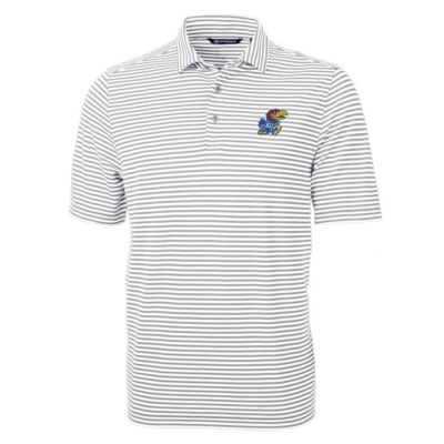 NCAA Kansas Jayhawks Virtue Eco Pique Stripe Recycled Polo