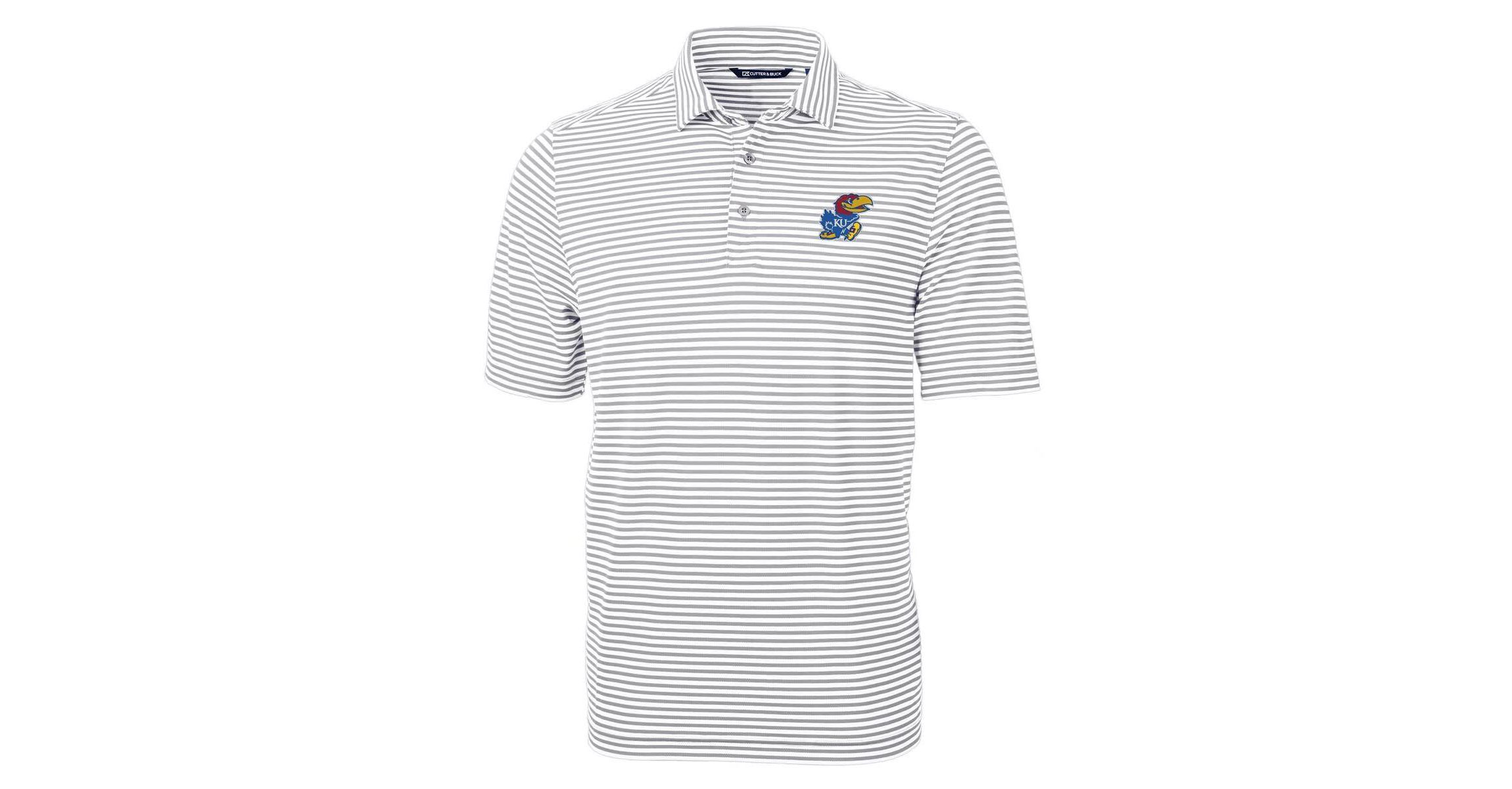 NCAA Kansas Jayhawks Virtue Eco Pique Stripe Recycled Polo
