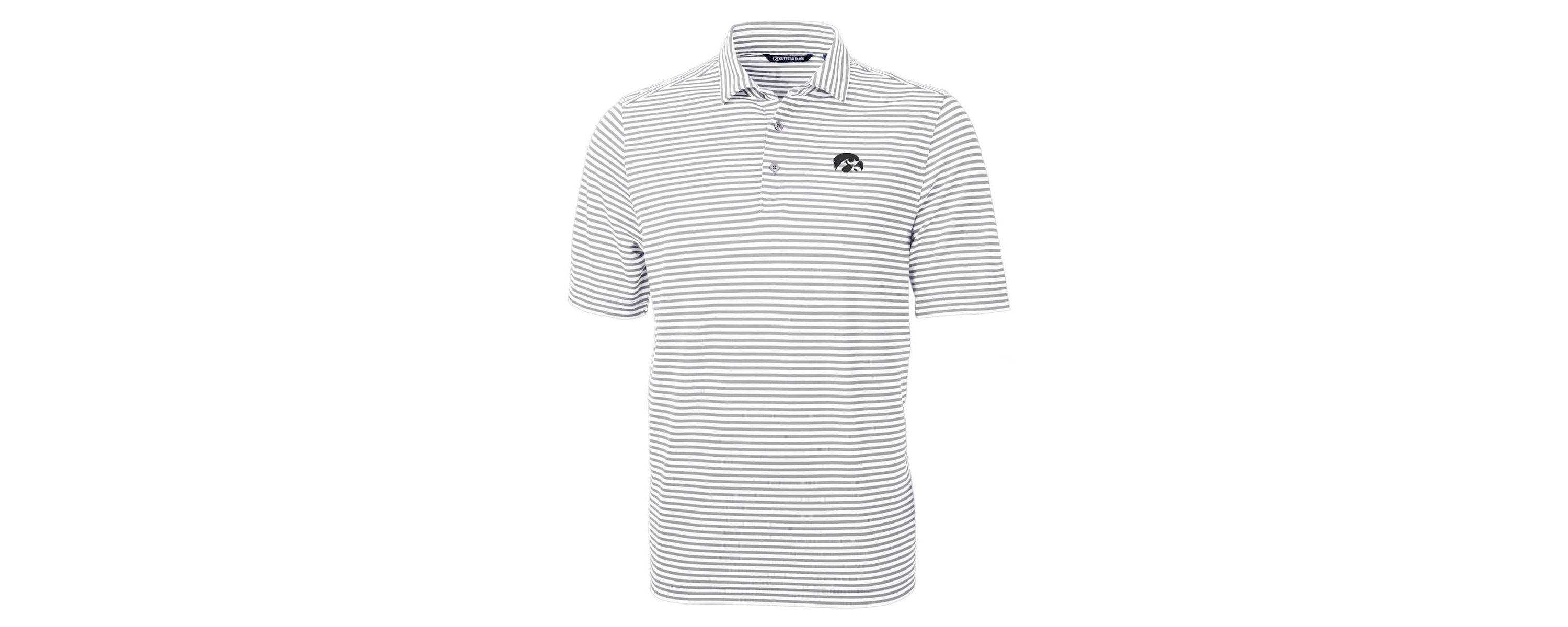 NCAA Iowa Hawkeyes Virtue Eco Pique Stripe Recycled Polo