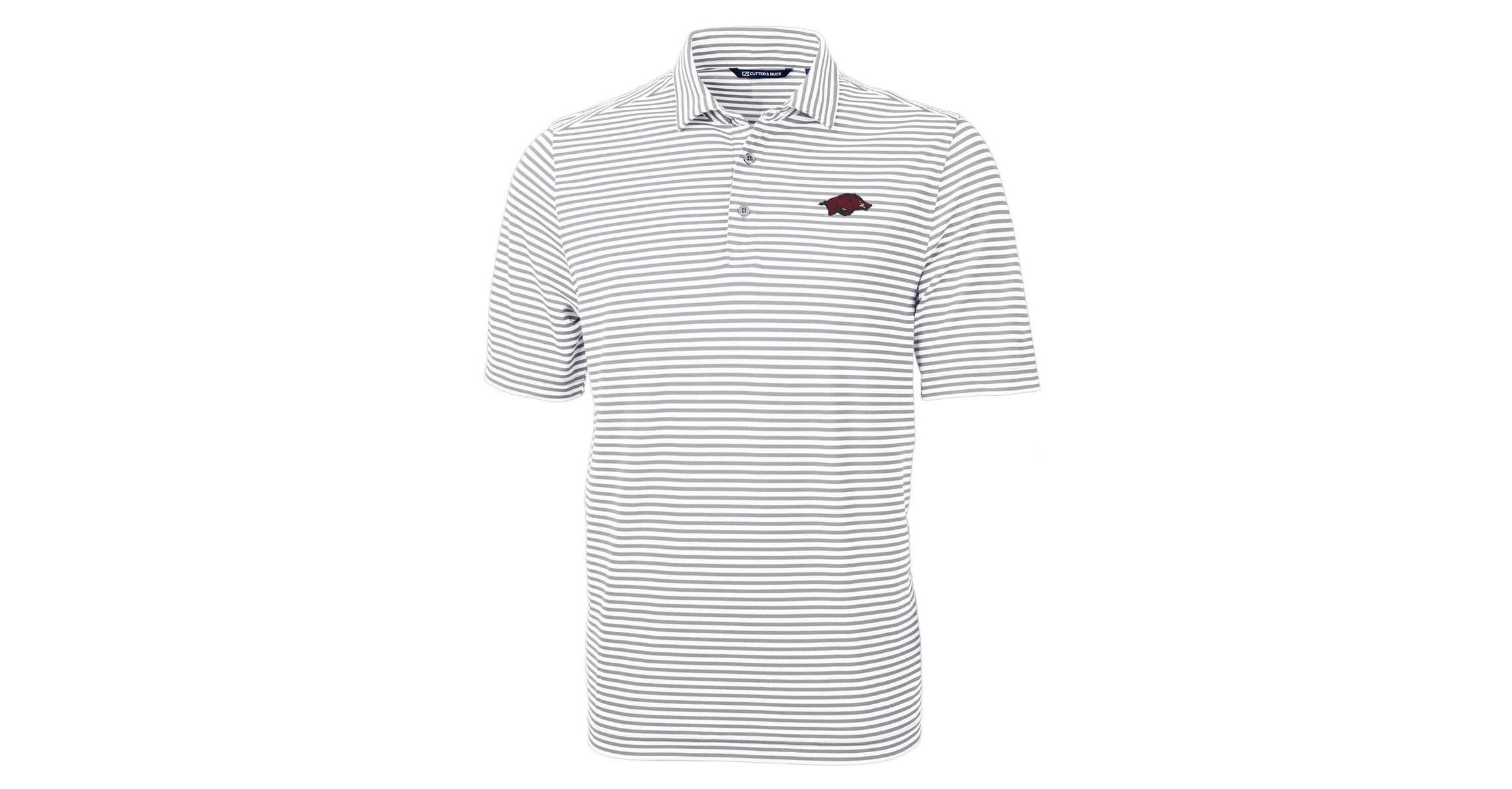 NCAA Arkansas Razorbacks Virtue Eco Pique Stripe Recycled Polo