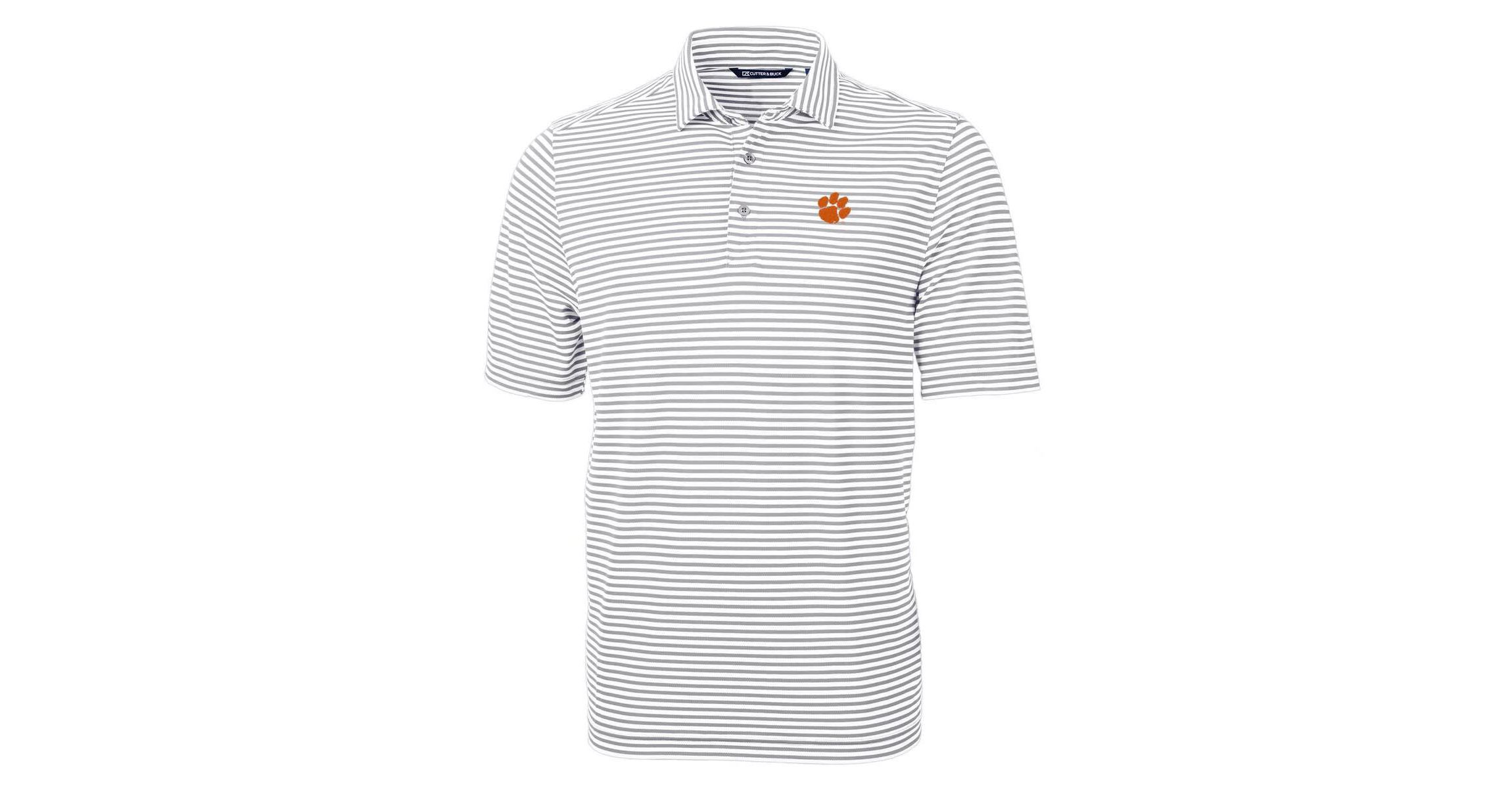 NCAA Clemson Tigers Virtue Eco Pique Stripe Recycled Polo