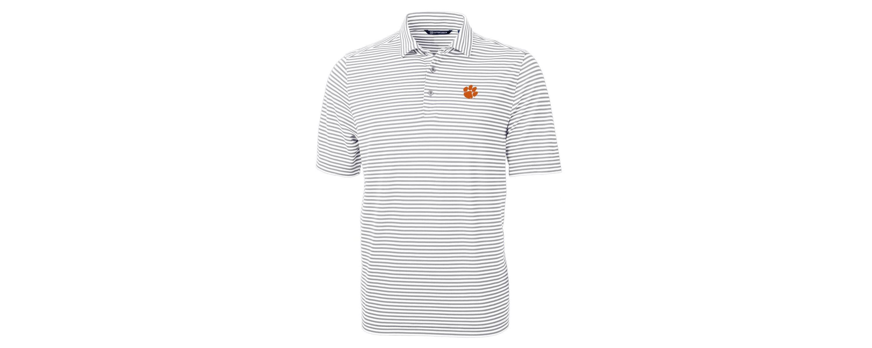 NCAA Clemson Tigers Virtue Eco Pique Stripe Recycled Polo